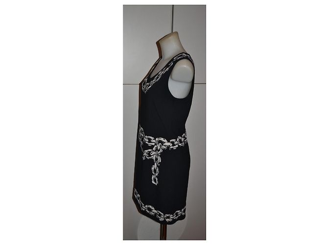 Moschino Cheap And Chic Midi Kleid schwarz weiß - vista 3