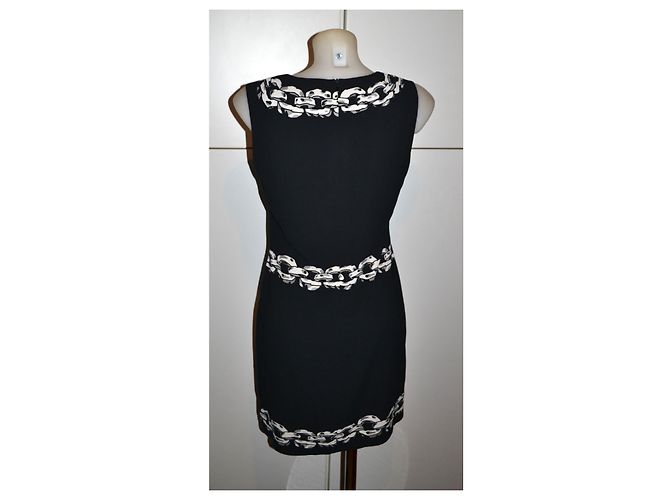 Moschino Cheap And Chic Midi Kleid schwarz weiß - vista 4