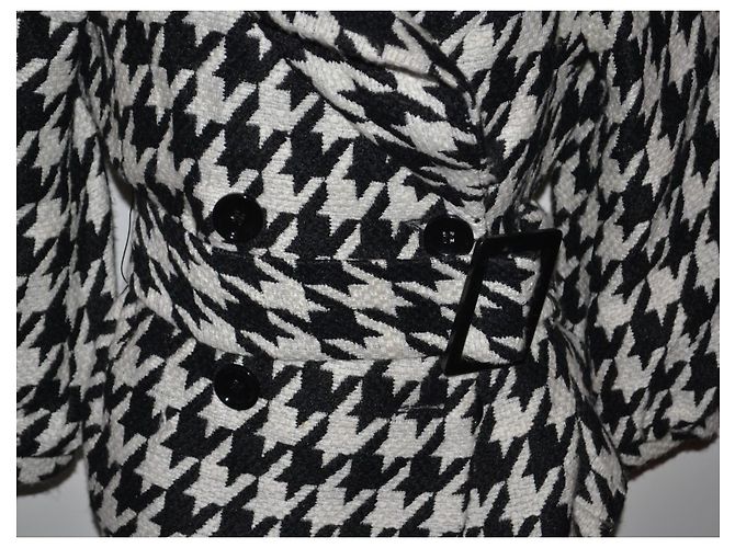 Zara wool blend coat black and white size M - view 2