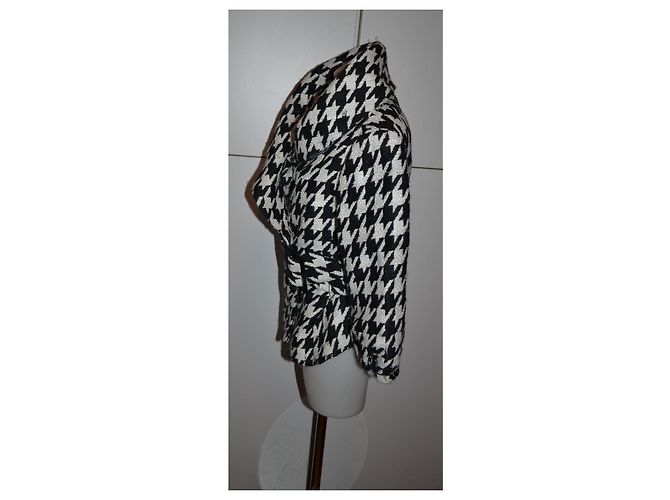 Zara wool blend coat black and white size M - view 3
