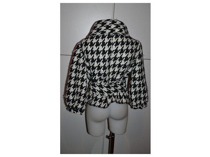 Zara wool blend coat black and white size M - view 4