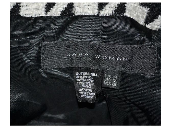 Zara wool blend coat black and white size M - view 5