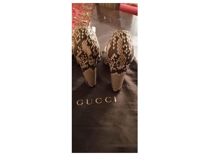 Gucci Mary Jane Python Pumps Grey - view 5