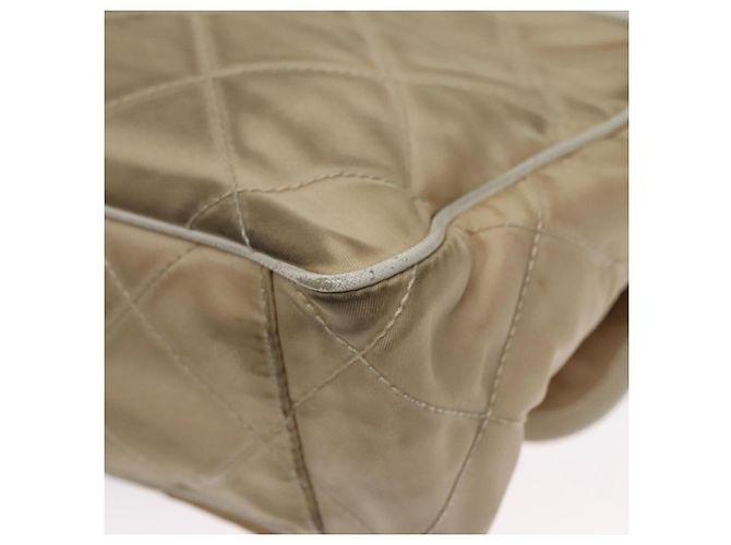 PRADA Borsa a Spalla Nylon Beige Argento Auth 103773 - vista 17