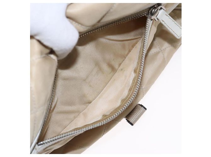 PRADA Borsa a Spalla Nylon Beige Argento Auth 103773 - vista 25