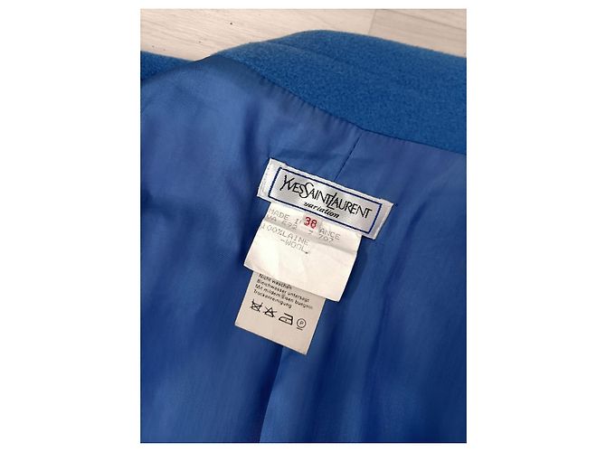 Yves Saint Laurent Vintage YSL blauer Mantel 1992 - Ansicht 3