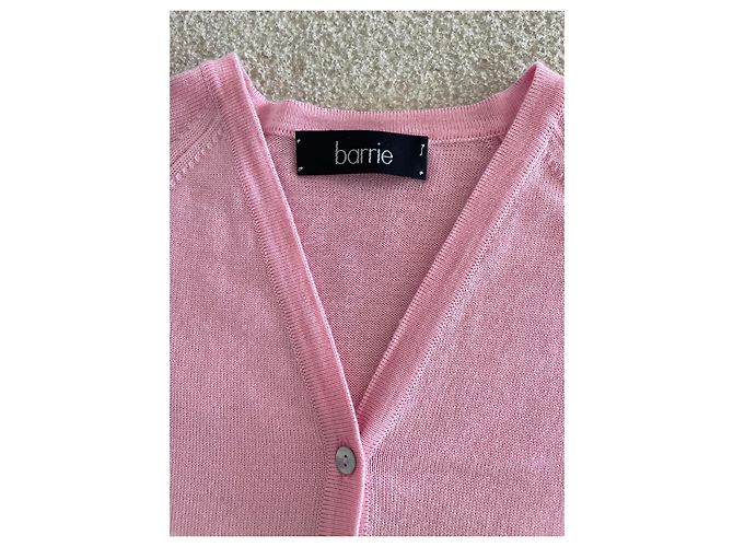 Barrie Cardigan rosa / vanille Wolle, Seide, Kaschmir Größe 38-40-42 Pink Gelb - Ansicht 2
