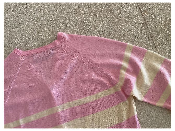 Barrie Cardigan rosa / vanille Wolle, Seide, Kaschmir Größe 38-40-42 Pink Gelb - Ansicht 3