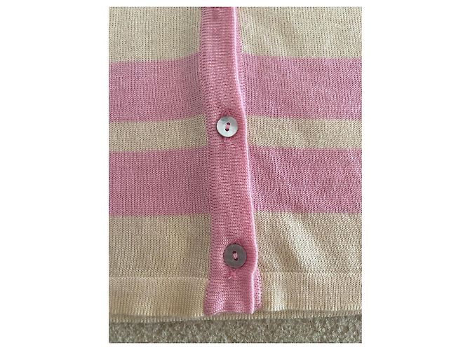 Barrie Cardigan rosa / vanille Wolle, Seide, Kaschmir Größe 38-40-42 Pink Gelb - Ansicht 5