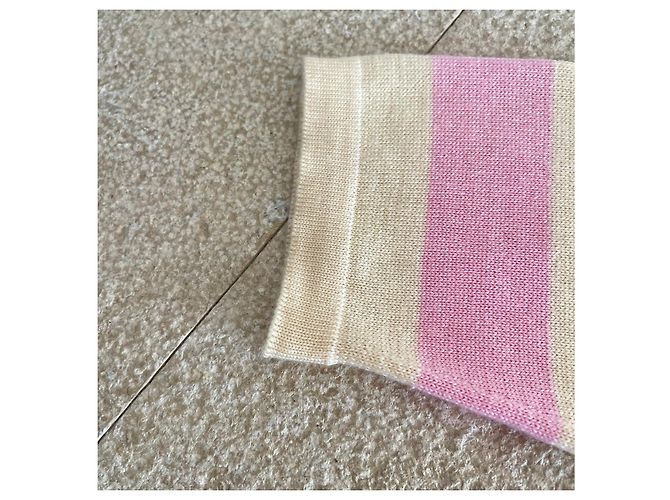 Barrie Cardigan rosa / vanille Wolle, Seide, Kaschmir Größe 38-40-42 Pink Gelb - Ansicht 6