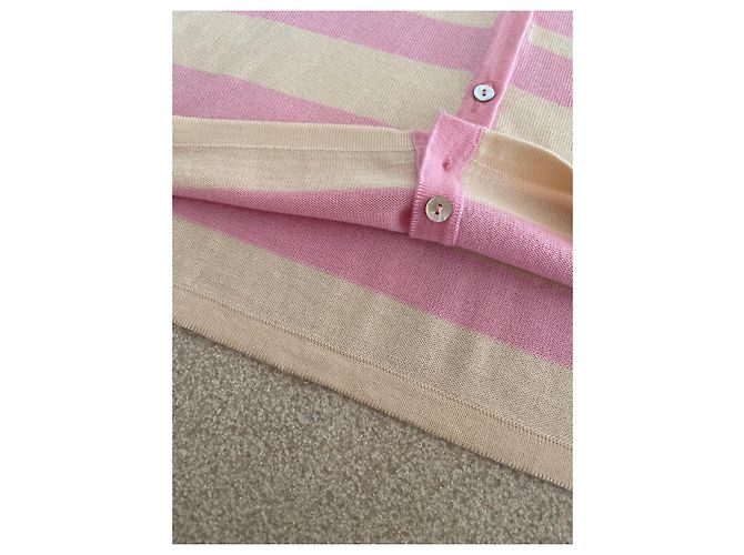 Barrie Cardigan rosa / vanille Wolle, Seide, Kaschmir Größe 38-40-42 Pink Gelb - Ansicht 7