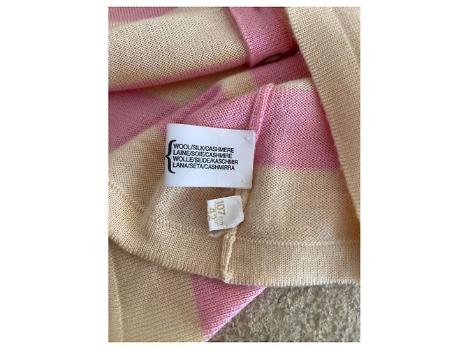 Barrie Cardigan rosa / vanille Wolle, Seide, Kaschmir Größe 38-40-42 Pink Gelb - Ansicht 8