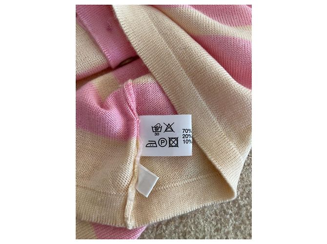 Barrie Cardigan rosa / vanille Wolle, Seide, Kaschmir Größe 38-40-42 Pink Gelb - Ansicht 9