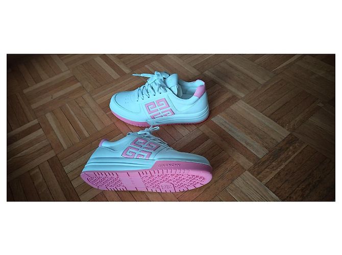 GIVENCHY SNEAKERS 4G IN PELLE DI VITELLO. Bianco Fuschia - vista 10