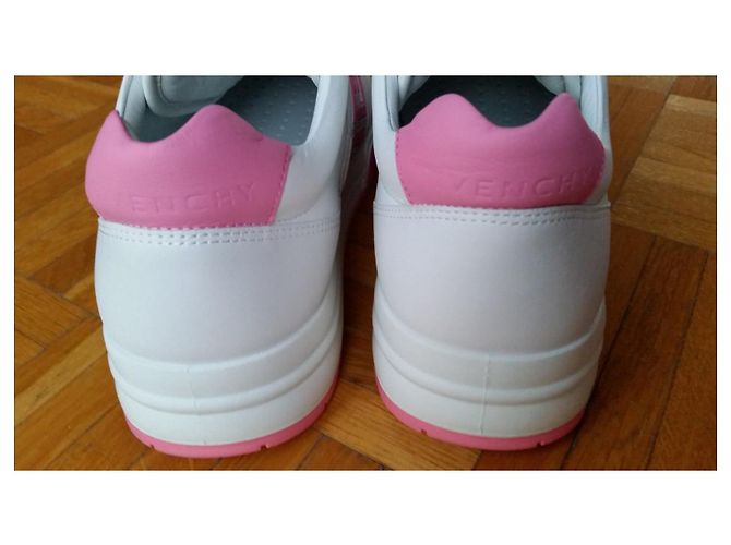 GIVENCHY SNEAKERS 4G IN PELLE DI VITELLO. Bianco Fuschia - vista 5