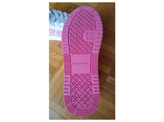 GIVENCHY SNEAKERS 4G IN PELLE DI VITELLO. Bianco Fuschia - vista 6