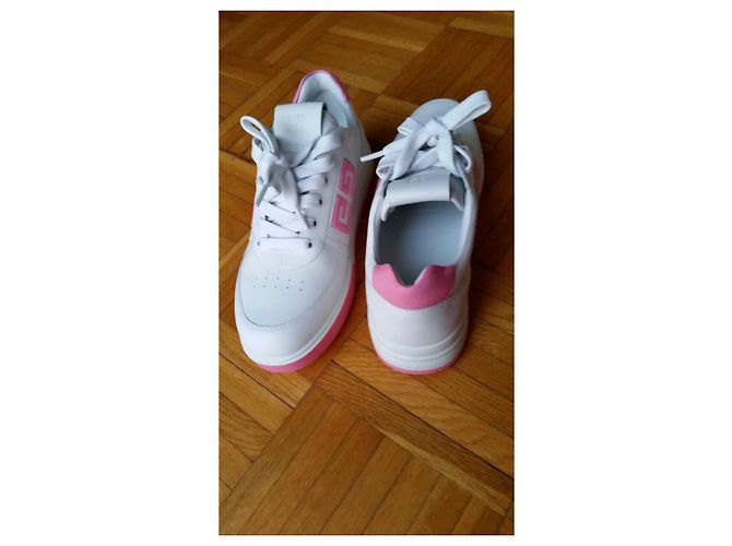 GIVENCHY SNEAKERS 4G IN PELLE DI VITELLO. Bianco Fuschia - vista 8
