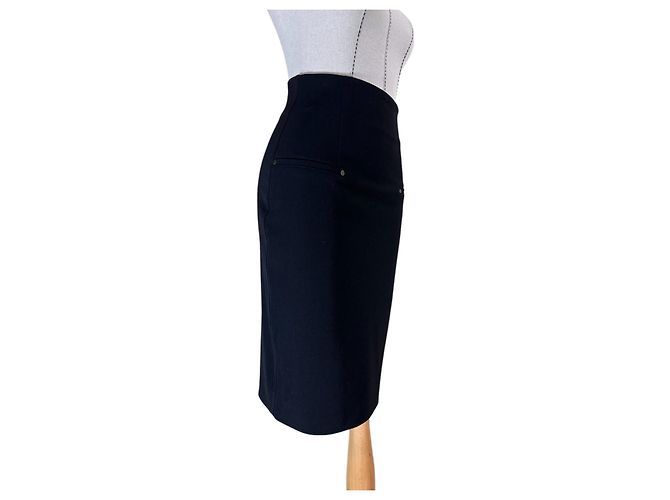 Falda Midi Negra de Mezcla de Lana Plein Sud Negro - vista 2