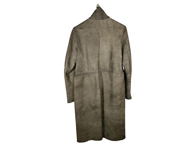 Autre Marque Abrigo largo de cuero SALVATORE SANTORO Marrón Gris Castaño - vista 4