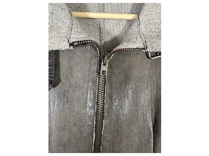 Autre Marque Abrigo largo de cuero SALVATORE SANTORO Marrón Gris Castaño - vista 8