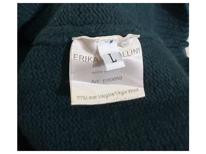 Erika Cavallini Grüner Kaschmir und Wollpullover Dunkelgrün - Ansicht 5