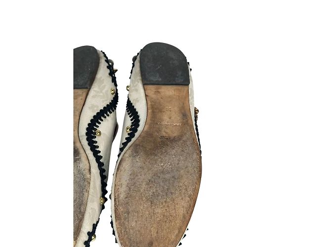 Dolce & Gabbana Bailarinas Mary Jane de Jacquard Crema Crudo - vista 9