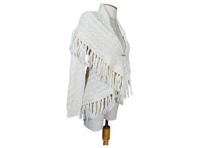 Ralph Lauren Cardigan Elfenbein Wolle Alpaka Weiß - Ansicht 2