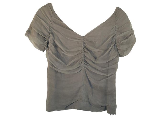 Dries Van Noten Bluse mit Raffung Grau - Ansicht 2