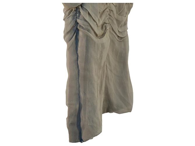 Dries Van Noten Bluse mit Raffung Grau - Ansicht 4
