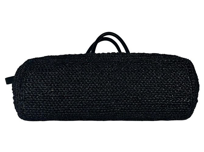 Autre Marque HELEN KAMINSKI Grande borsa a spalla intrecciata in rafia e pelle nera Nero - vista 6