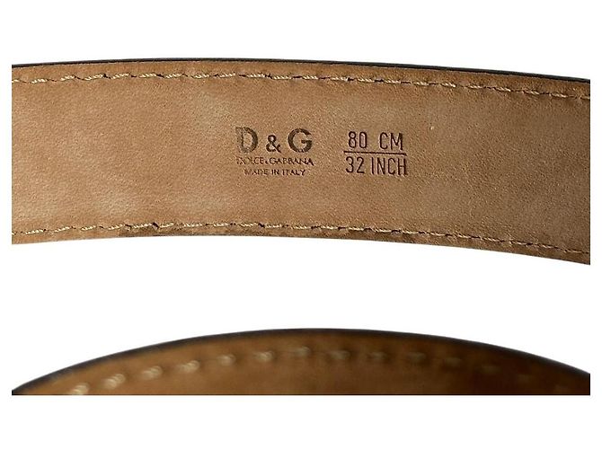 Dolce & Gabbana D&G Logo Schnalle Gürtel Blau Leder Gold hardware - Ansicht 6