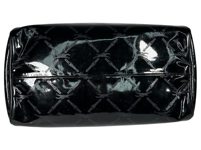 Borsa da bowling Longchamp Boston in pelle verniciata nera Nero - vista 8