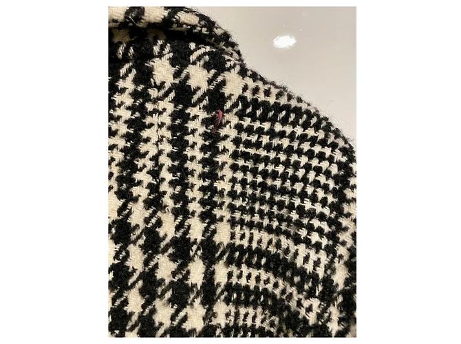 Max Mara Abrigo de Lana a Cuadros Angio Negro Blanco - vista 4