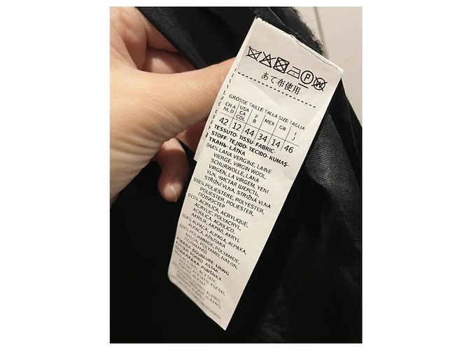 Max Mara Abrigo de Lana a Cuadros Angio Negro Blanco - vista 6