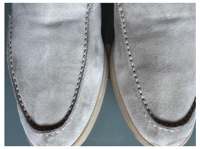 Mocassini Loro Piana Summer Walk beige in pelle di vitello - vista 6