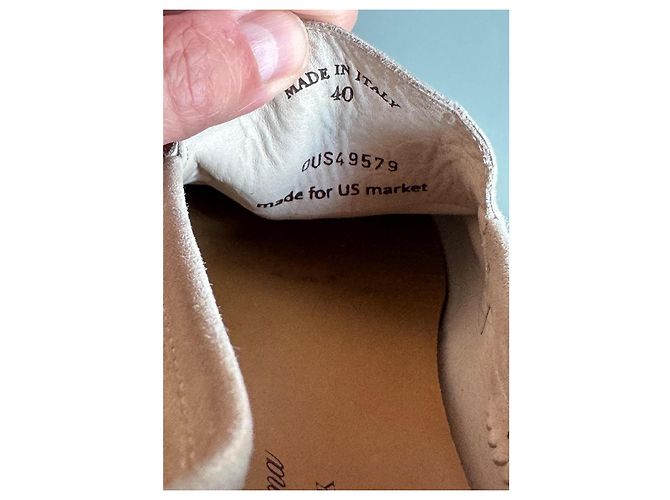 Mocassini Loro Piana Summer Walk beige in pelle di vitello - vista 7