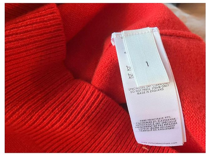 Victoria Beckham Rollkragenpullover aus rotem Kaschmir - Ansicht 2