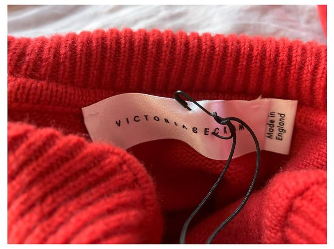 Victoria Beckham Rollkragenpullover aus rotem Kaschmir - Ansicht 7