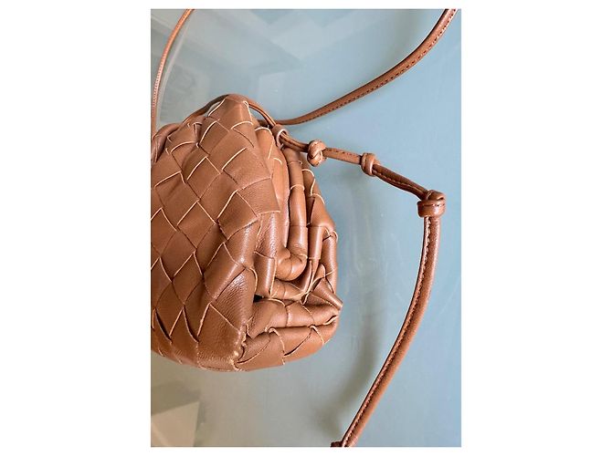 Bottega Veneta Mini Pouch Intrecciato Caramello - vista 5