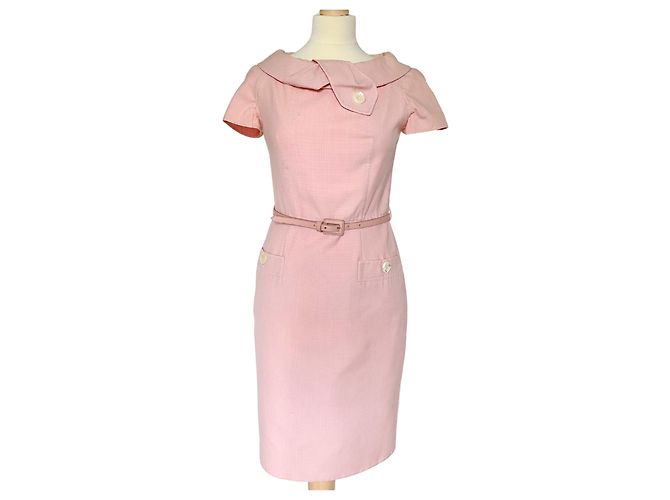 Vestido Christian Dior de lã e seda rosa - vista 7