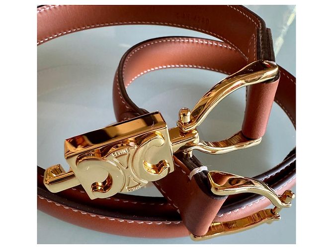 Céline Triomphe Gürtel dunkelbraun Pelz - Ansicht 4