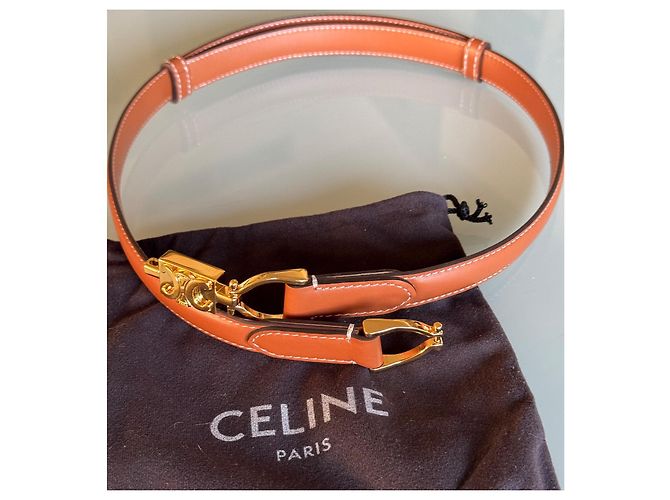 Céline Triomphe Gürtel dunkelbraun Pelz - Ansicht 8