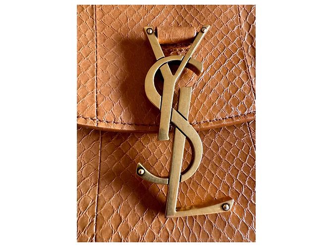 Borsa a mano Yves Saint Laurent Kaia in pelliccia marrone chiaro - vista 2