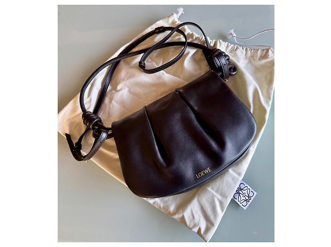 Borsa a mano Loewe in pelliccia nera Nero - vista 8