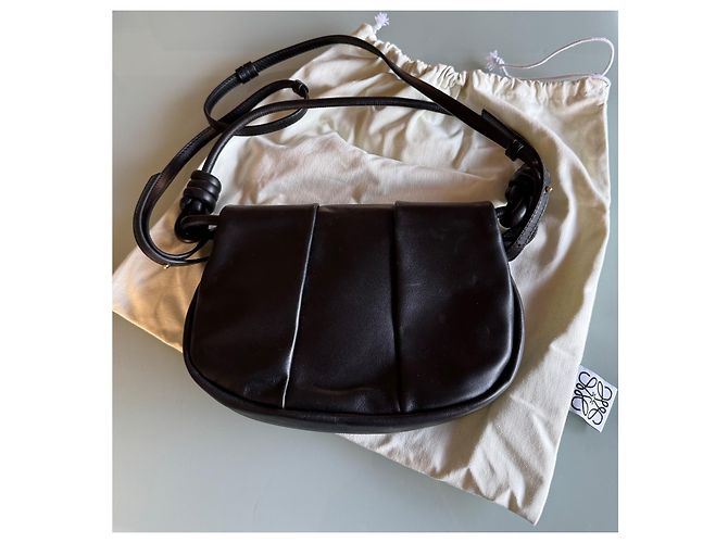 Borsa a mano Loewe in pelliccia nera Nero - vista 9