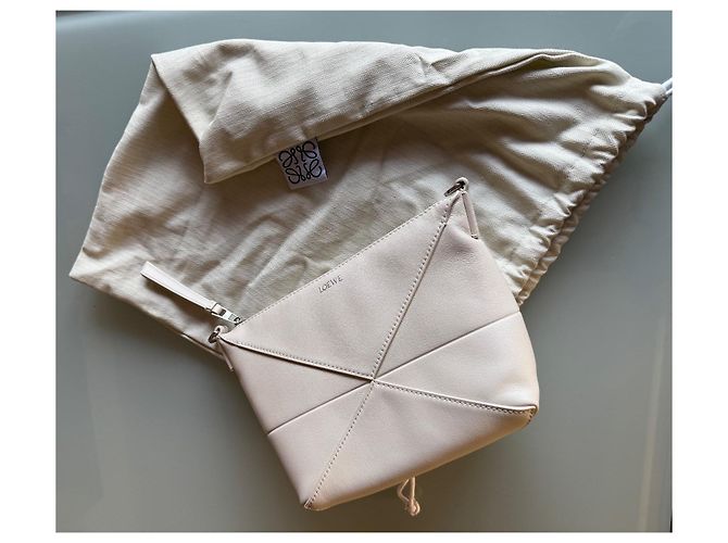 Borsa a mano Loewe Puzzle in Pelliccia Beige Bianco sporco - vista 8