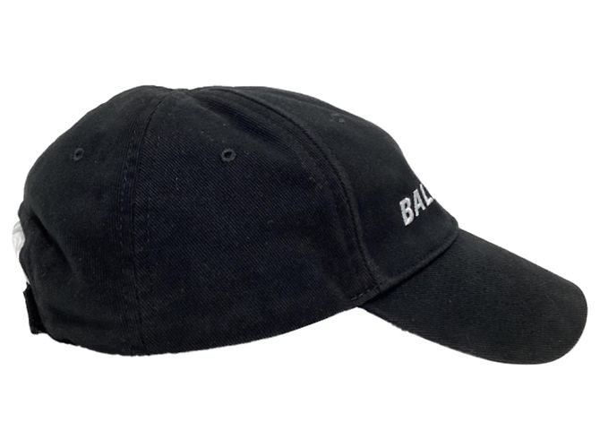 Everyday Schwarze Baumwoll-Baseballmütze mit gesticktem Balenciaga-Logo - Ansicht 2