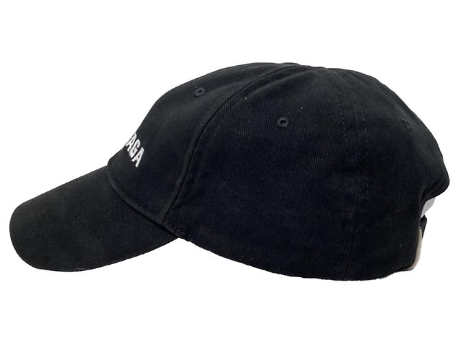 Everyday Schwarze Baumwoll-Baseballmütze mit gesticktem Balenciaga-Logo - Ansicht 4