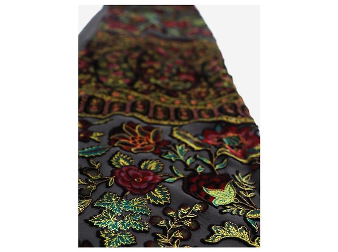 Etro Sciarpa in velluto floreale nero - vista 2