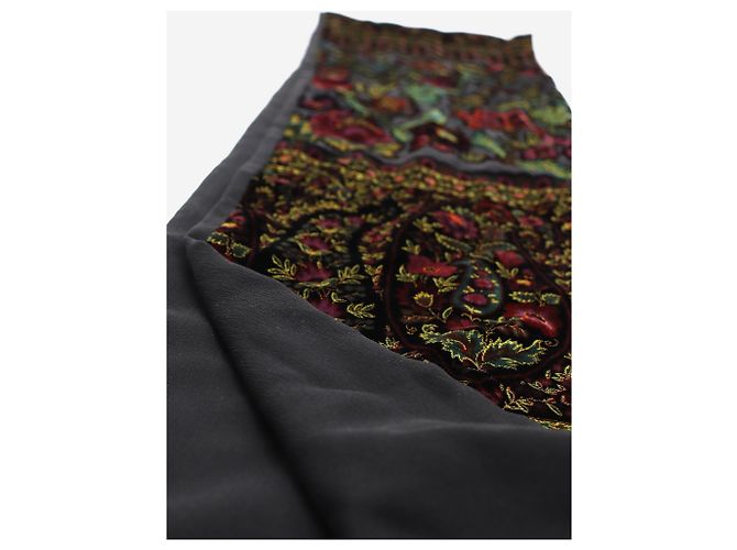 Etro Sciarpa in velluto floreale nero - vista 3